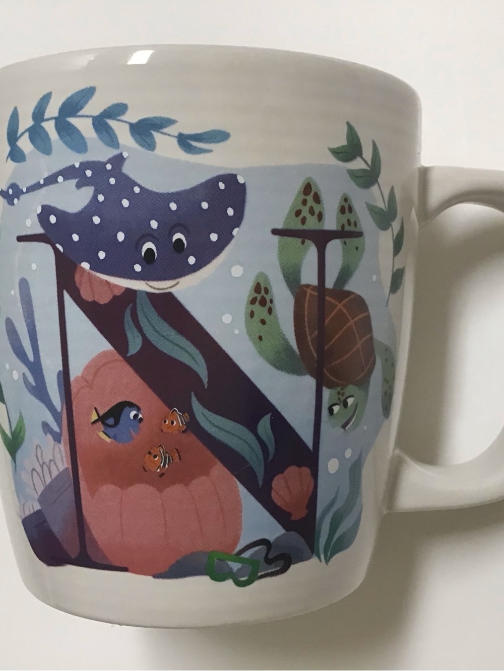 Disney Parks ABC Alphabet Coffee Mug Tea Cup N Is For Nemo and Friends 4” Pixar